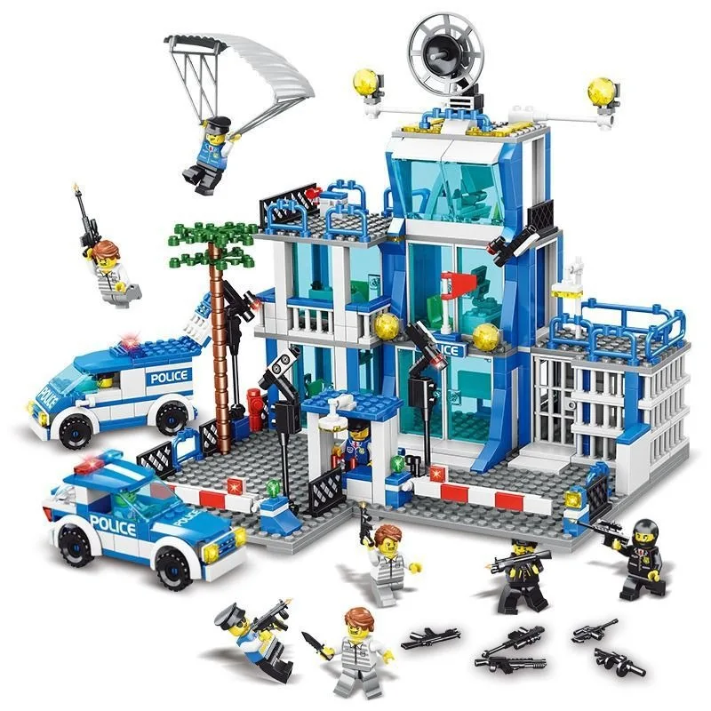 

Building block City series Police station Building SWAT Assembling Toys Puzzle Car Boys