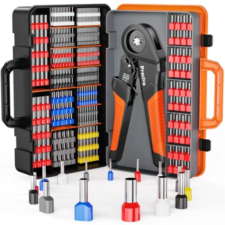 

Ferrule Crimping Tool Kit - AWG 28-5 0.08-16mm² Hexagonal Ferrule Crimper with 950Pcs Single and 350Pcs Twin Ferrules Connector