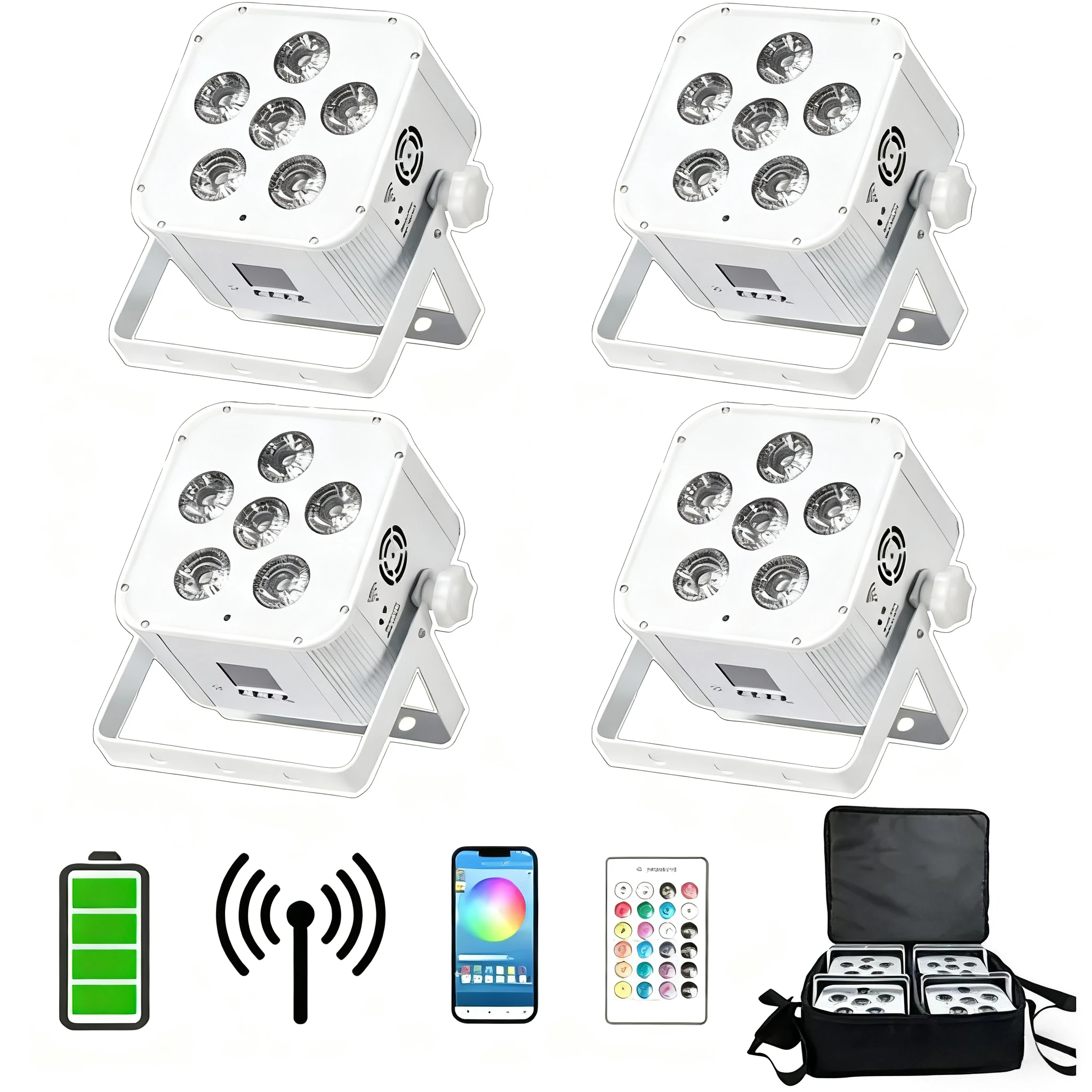4 Pcs 6X18W Rgbwauv… - image