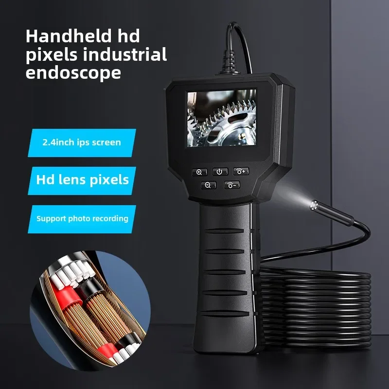 Probe Cross-border Product 2.4-inch Endoscope Display Screen Car Repair Pipeline High-definition Camera Waterproof Underwater