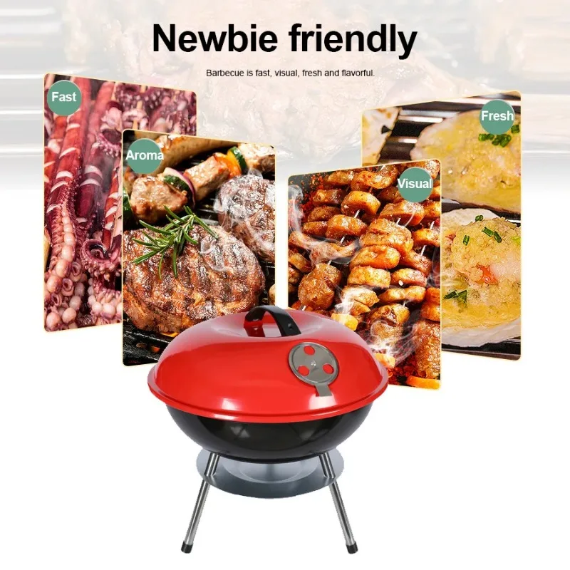

14-дюймовый гриль-барбекю, мини-печь для яблок, уличная бытовая портативная угольная гриль-барбекю, согревающая плита, гриль, костра