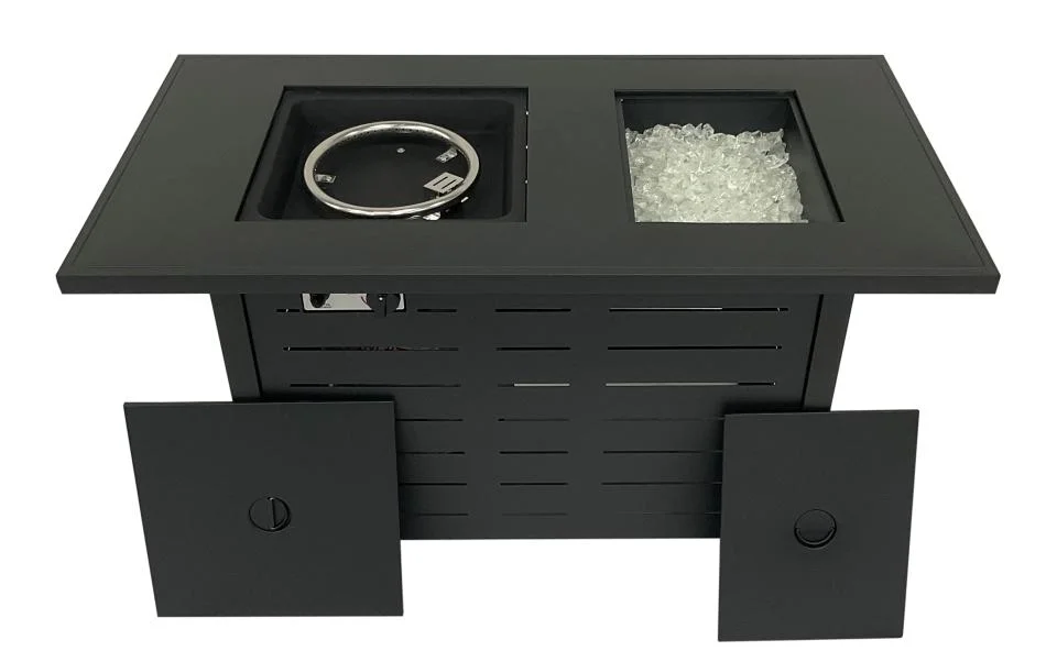 BTU50000 Modern Corten Steel Gas Fire Pit Table With 50000 BTU Heating Output For Outdoor Heating And Party Use