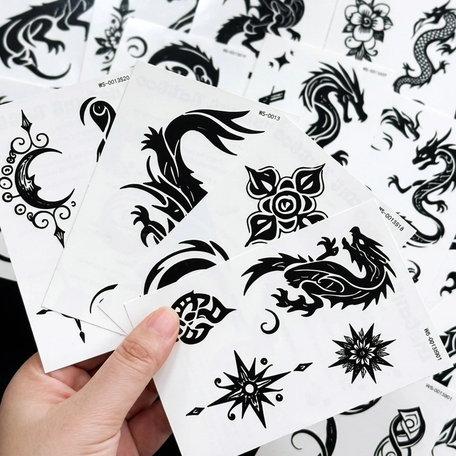 20-adesivos-de-tatuagem-temporaria-com-padrao-de-dragao-preto-entrelacado-tatuagens-falsas-goticas-de-lua-e-folhagens-florais-para-ombro-corpo-pescoco-e-braco