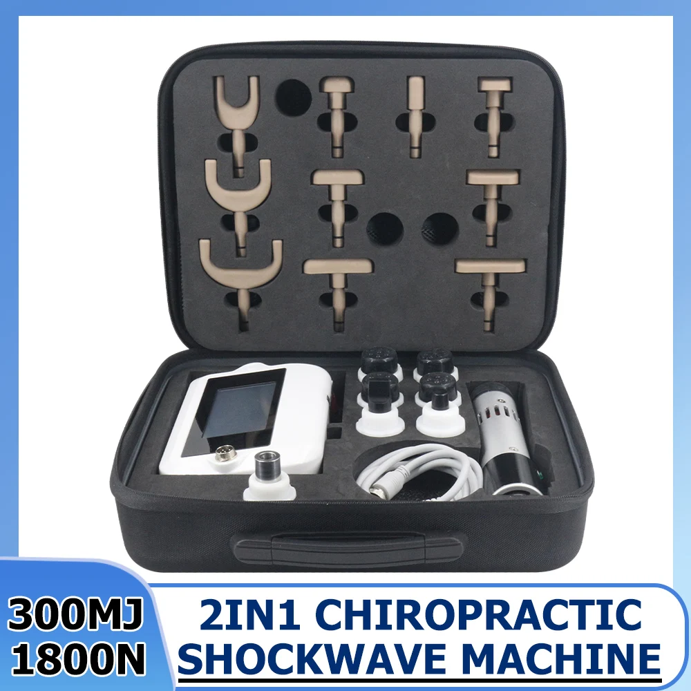 Shockwave Therapy Machine For Body Massage Sports Injuries Pain Relieve Chiropractic Correction Equipment Dual System