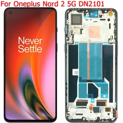 New Amoled For Oneplus Nord 2 5G LCD Original Display Screen With Frame 6.43