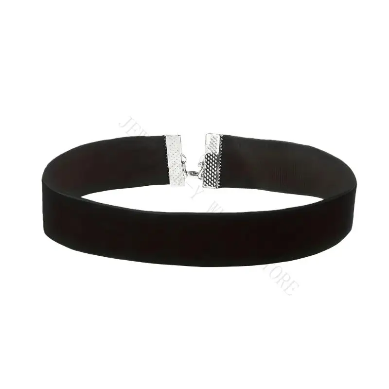 R7UF Comfortable Velvets Ribbon Necklace Adjustable Design Clavicle Chain Fashion Accessory for Sensitive Skin