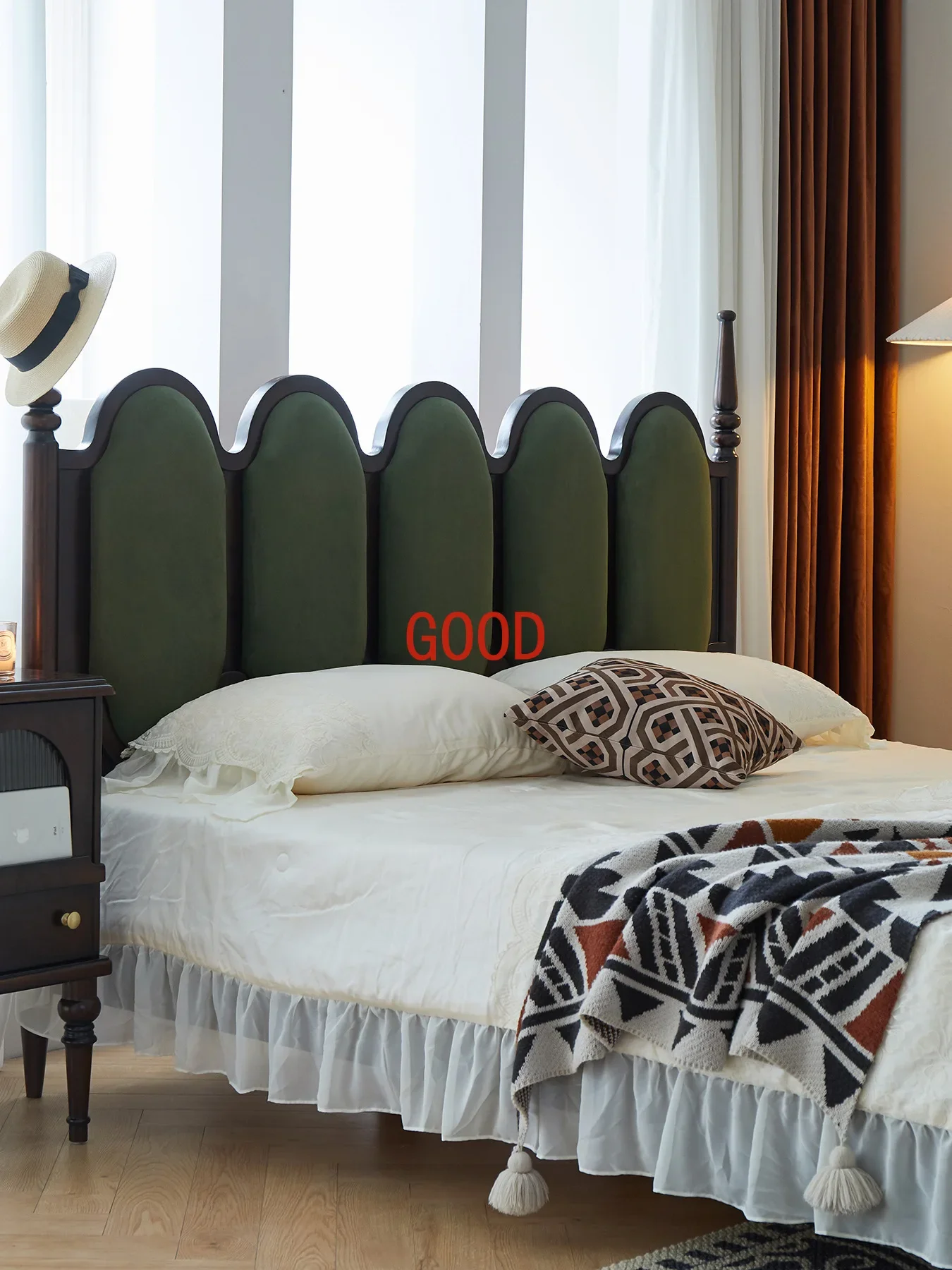 North American black walnut solid wood bed master bedroom 1.8m double wedding bed