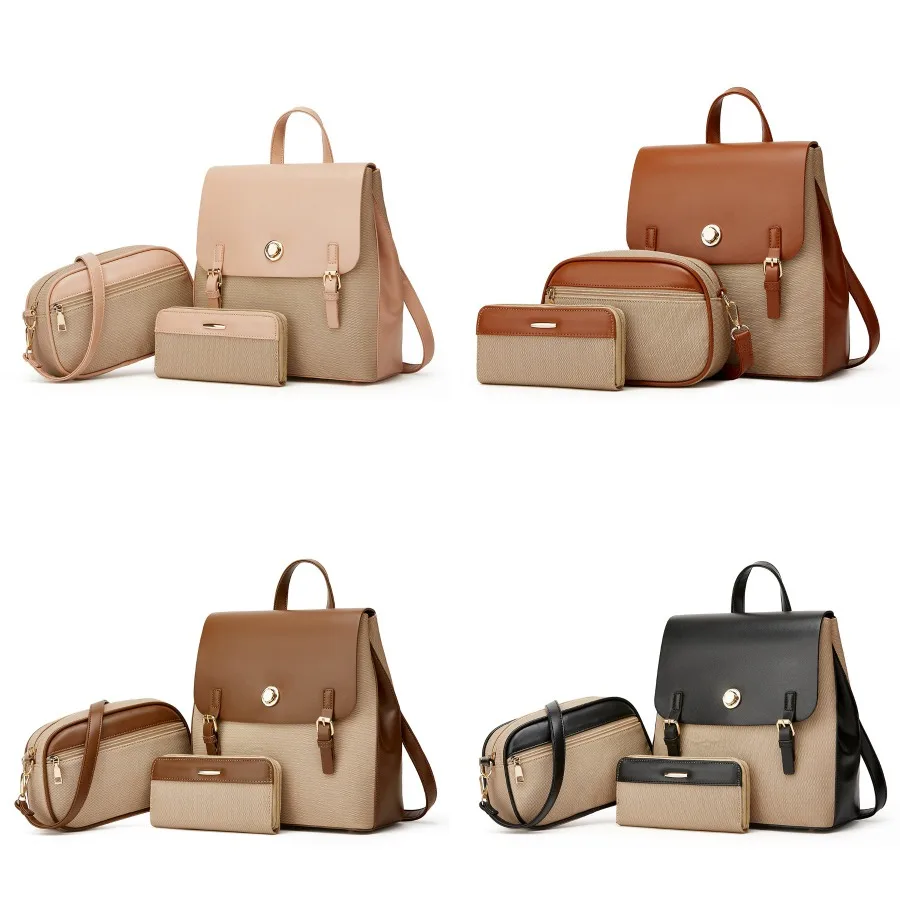 

【New style】2026 new - backpack backpack women's bag backpack three-piece set trend