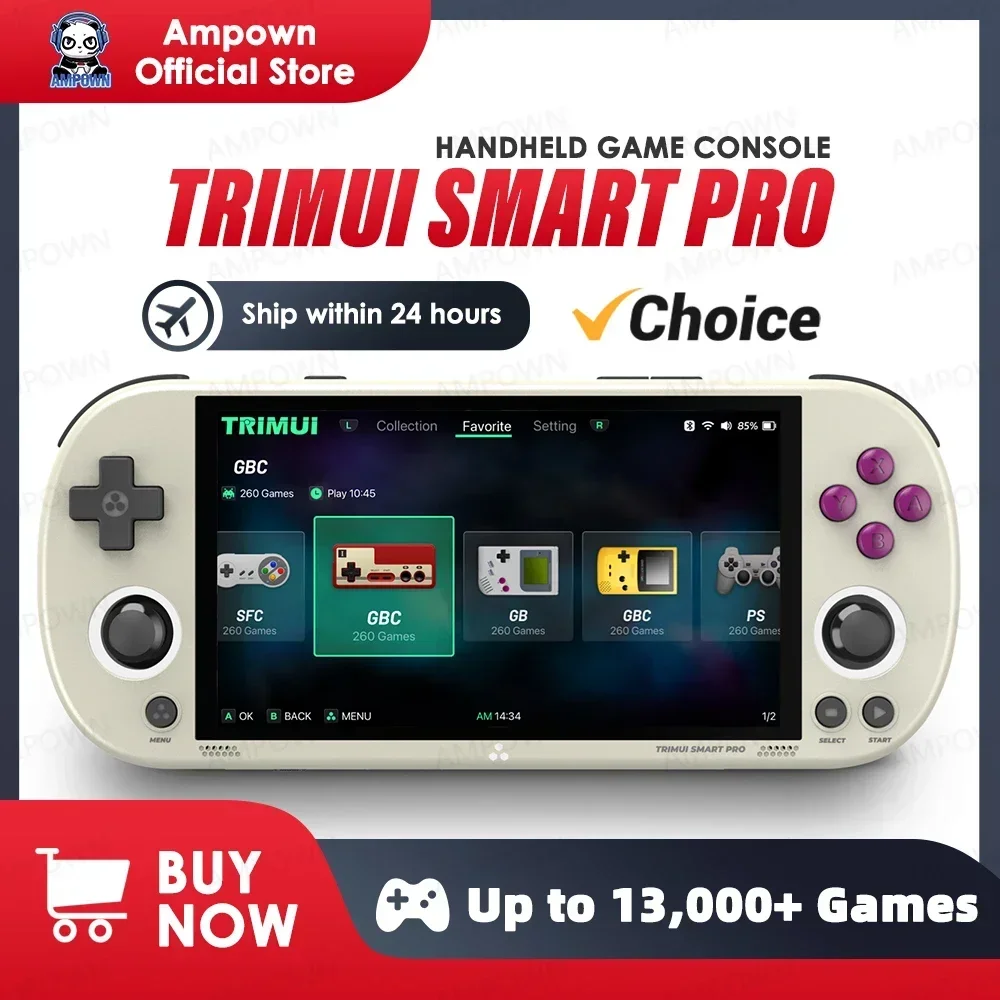 Trimui Smart Pro Handheld Game Console 4.96''IPS Scherm Linux Systeem Joystick RGB Verlichting Smartpro Retro Video Game Player Gift