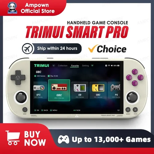 Imagen 1 del producto Trimui Smart Pro consola de juegos portátil pantalla IPS de 4,96 pulgadas sistema Linux Joystick iluminación RGB Smartpro reproductor de videojuegos Retro regalo