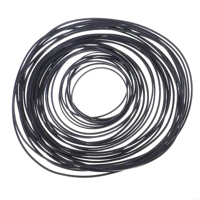 

K9FC 30/50/100/120Pcs Mix Size Rubber Belts 1mm Square Cassette Tape Machine Belt Set 40-135mm Fold for Recorders and Drives