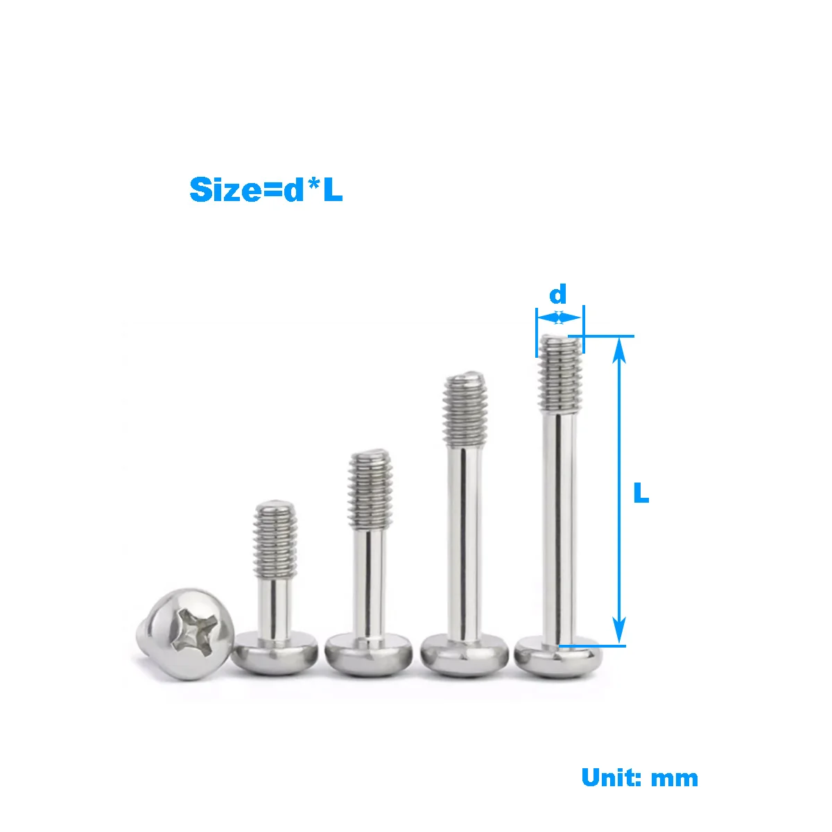 304 Stainless Steel Pan Head Cross Locking Screw / Round Head Anti Loosening Bolt Half Tooth M3M4M5M6M8