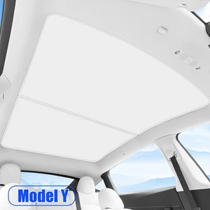 Untuk Tesla Model 3 Y 2021-2025 Upgrade Baru Gesper Kain Es Pelindung Matahari Atap Kaca Kerai Depan Belakang Sunroof Skylight 10 mobil tenda atap penjualan terbaik - №