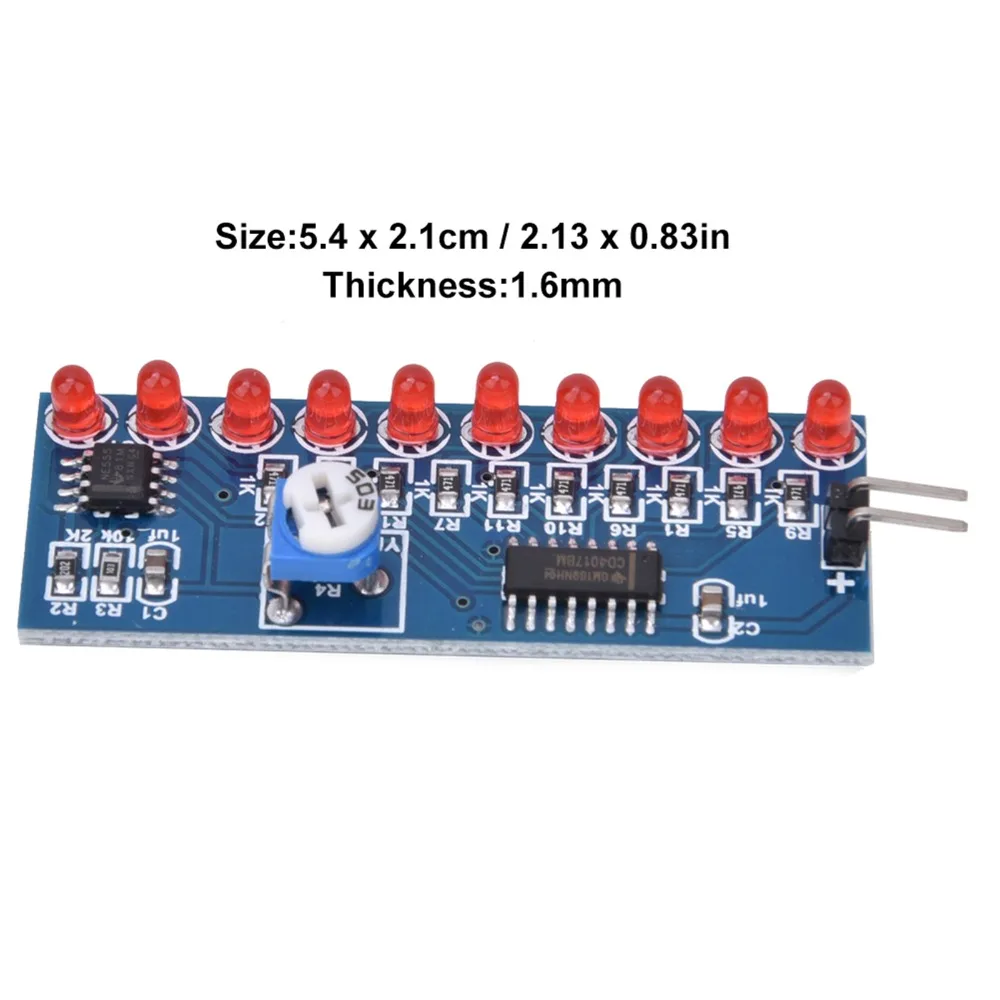 2Pcs NE555 CD4017 LED Flowing Light Effect 54 x 21mm Electronic Light Kit Finished Product Flowing Light DIY Projects