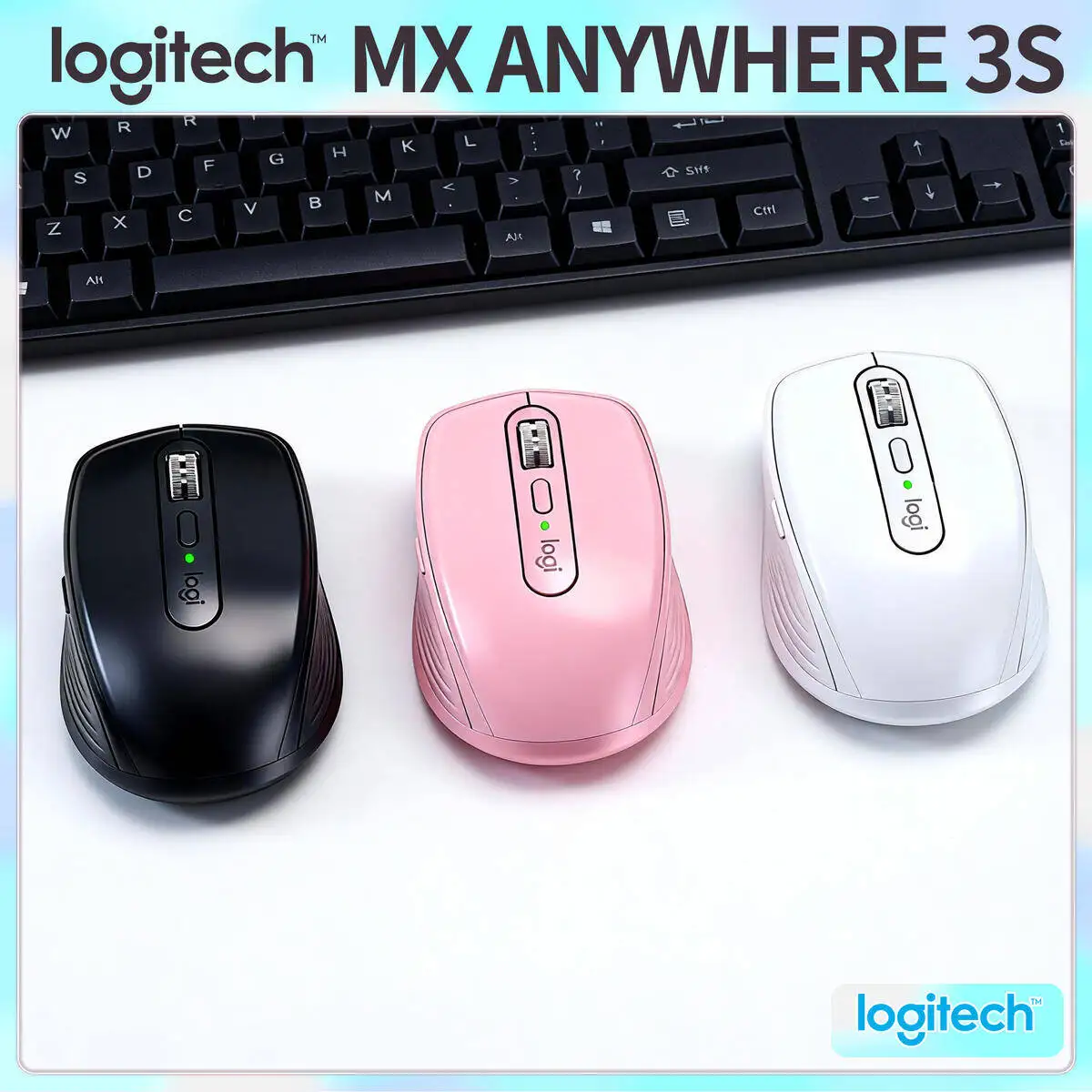 

Logitech MX Anywhere 3S Quiet Click Mouse for Long Office Hours Ergonomic Grip PC Mac iPad