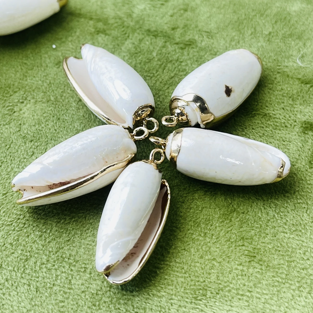 50pcs Exquisite Natural Freshwater Shells Pendants White Shell Charms For Jewelry Making DIY Women Necklaces Earrings Wholesale