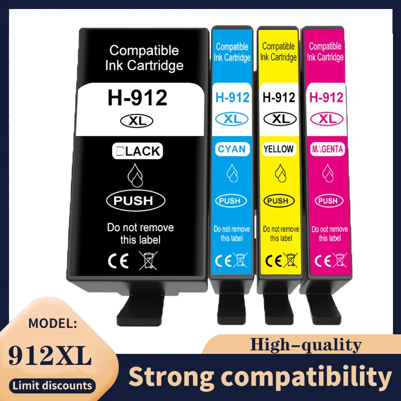 4pcs For hp 912xl 912 cartridge for hp OfficeJet 8010 8012 8013 8014 8015 8017 8018 8020 8022 8023 8024 8025 8026 8028 8035