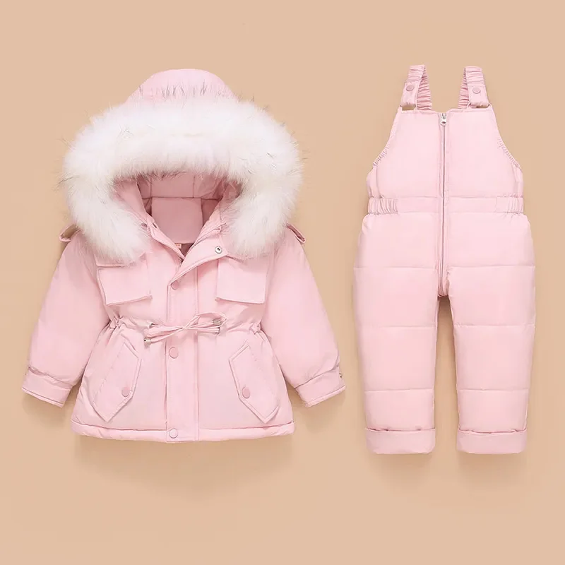 

2023 new Children Winter Boys Coat Down Jacket For Girls Thick Jumpsuit 1-4 Yrs Kids Baby Snowsuit Toddler Overalls Clothing Set