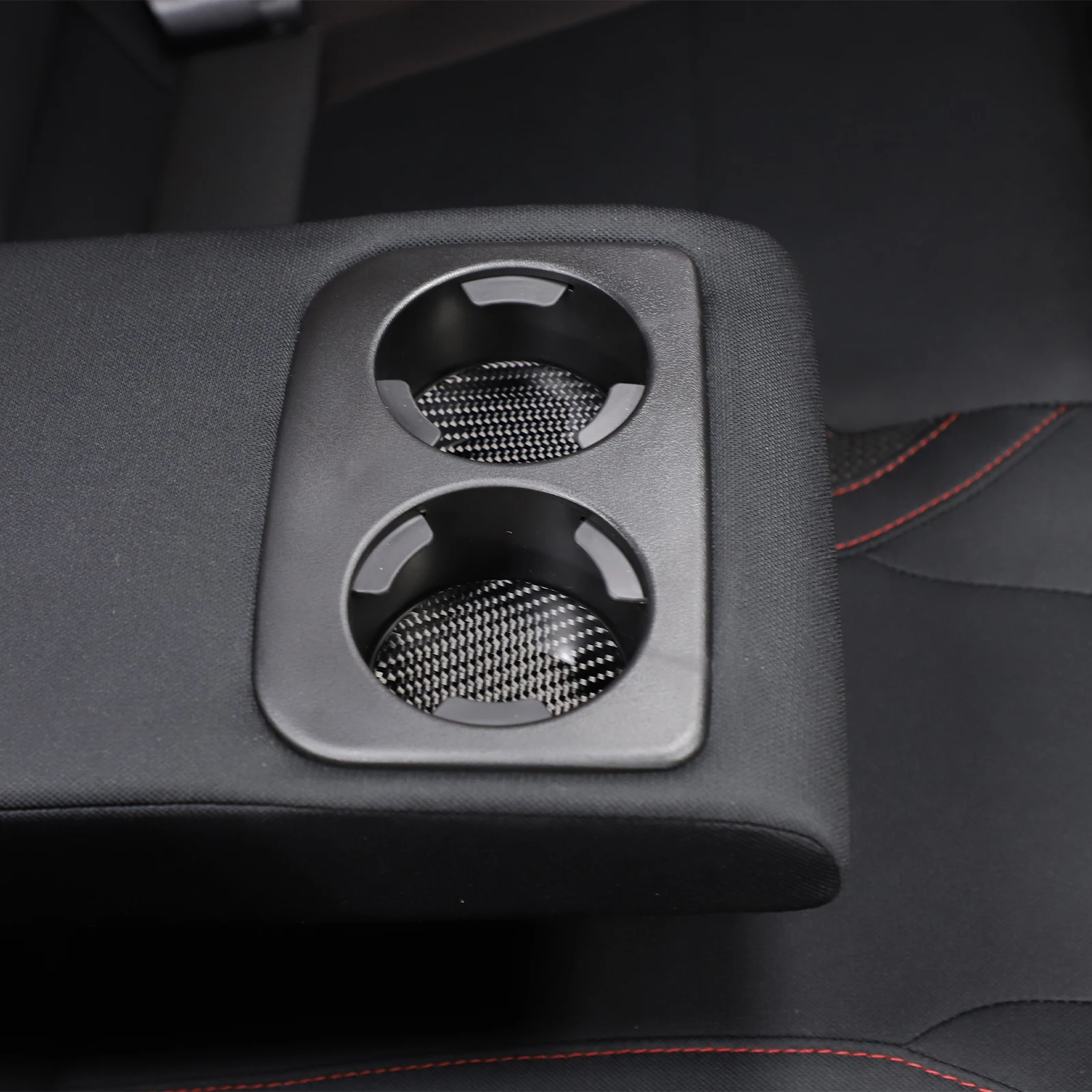 

For 2022-2023 Subaru WRX STI LEVORG Soft Carbon Fiber Rear Drain Cup Holder Coaster Panel Trim Sticker Car Interior Accessories