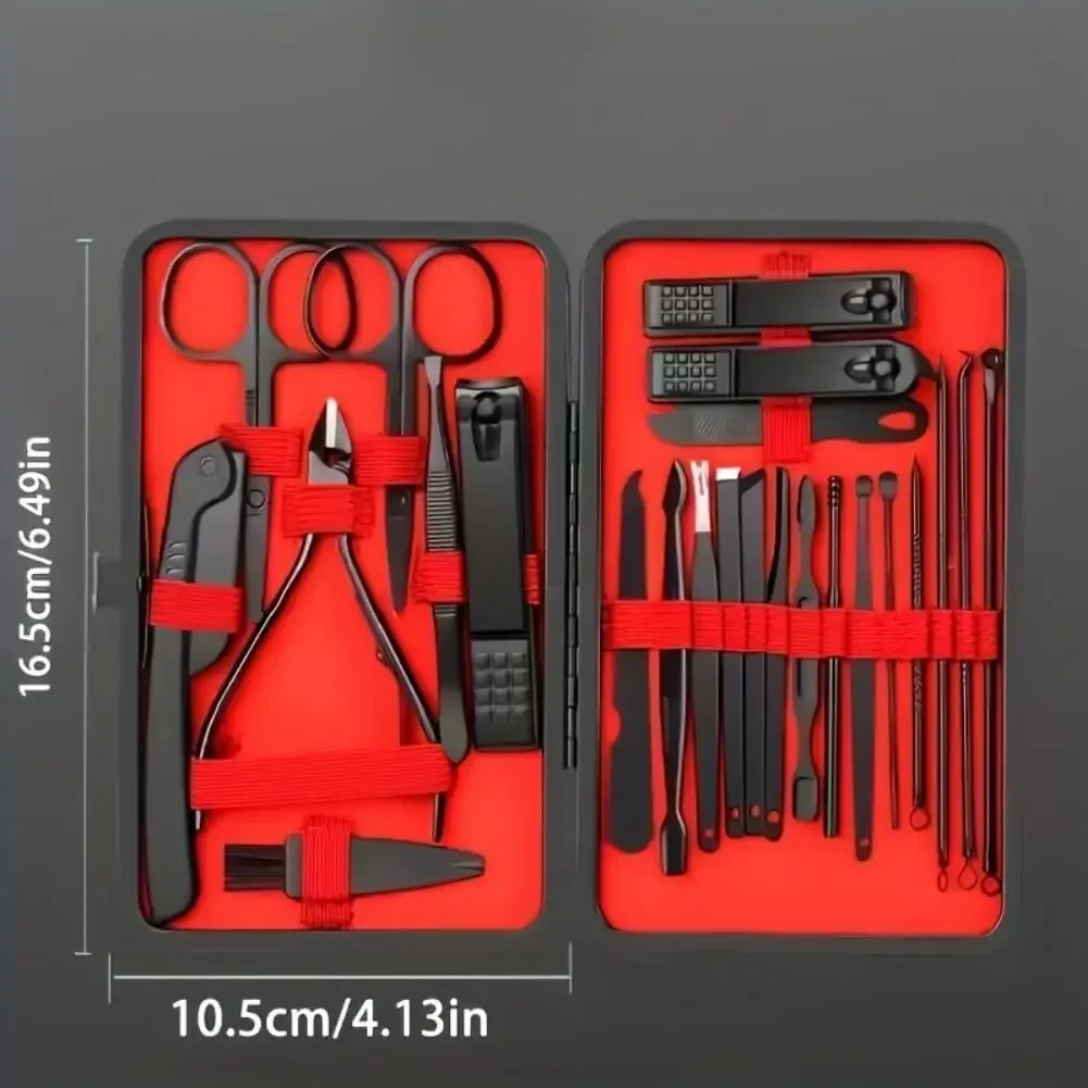 ชุดแต่งเล็บ 24 ชิ้น, ชุดทำเล็บมืออาชีพ, ชุดเล็บดูแลส่วนบุคคล, เครื่องตัดเล็บเท้าสำหรับผู้ชายและผู้หญิงเครื่องตัดเล็บ