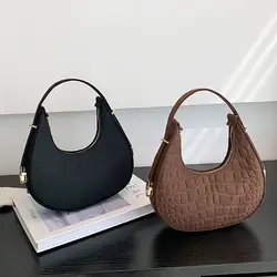 Borse ascellari a grana di coccodrillo da donna borsa a tracolla moda in feltro borse semplici carine borse femminili