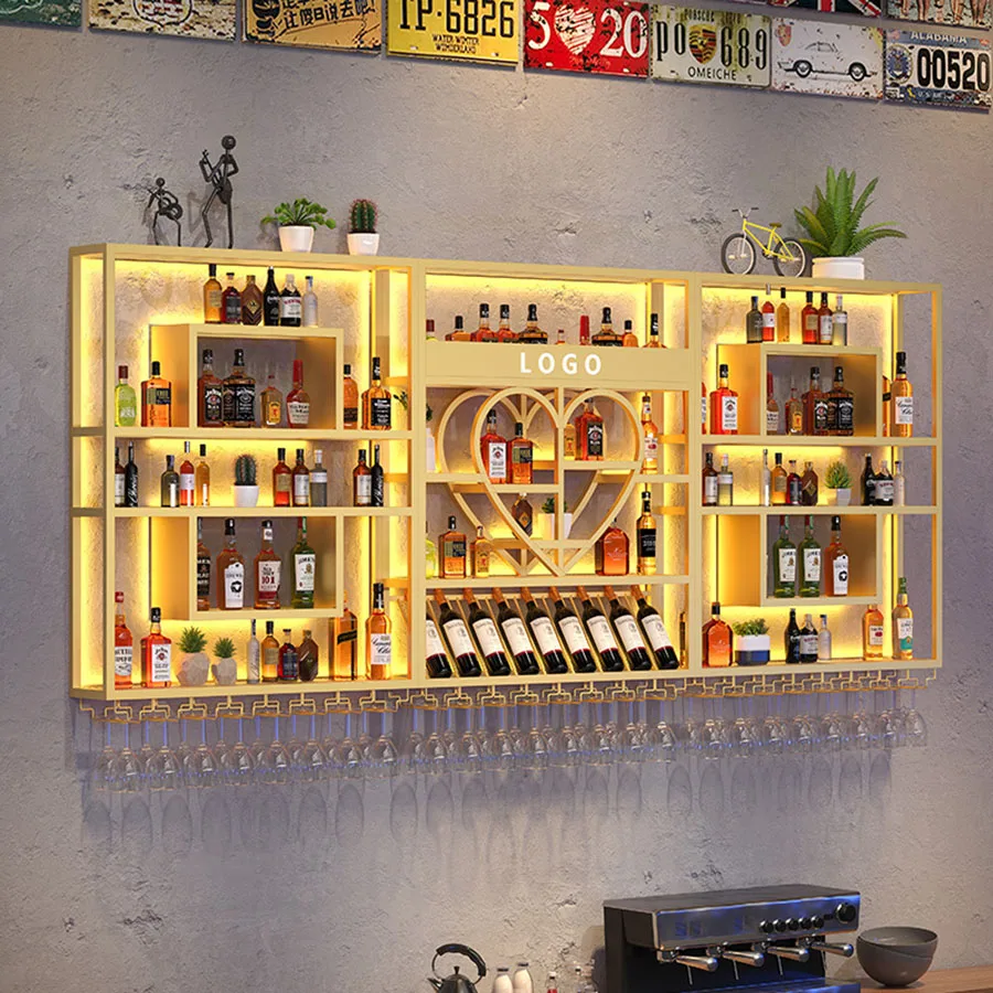 

Vertical Vintage Bar Cabinet Art Drink Nordic Luxury European Coffee Corner Outdoor Wine Rack Large Vitrine Commercial Furniture