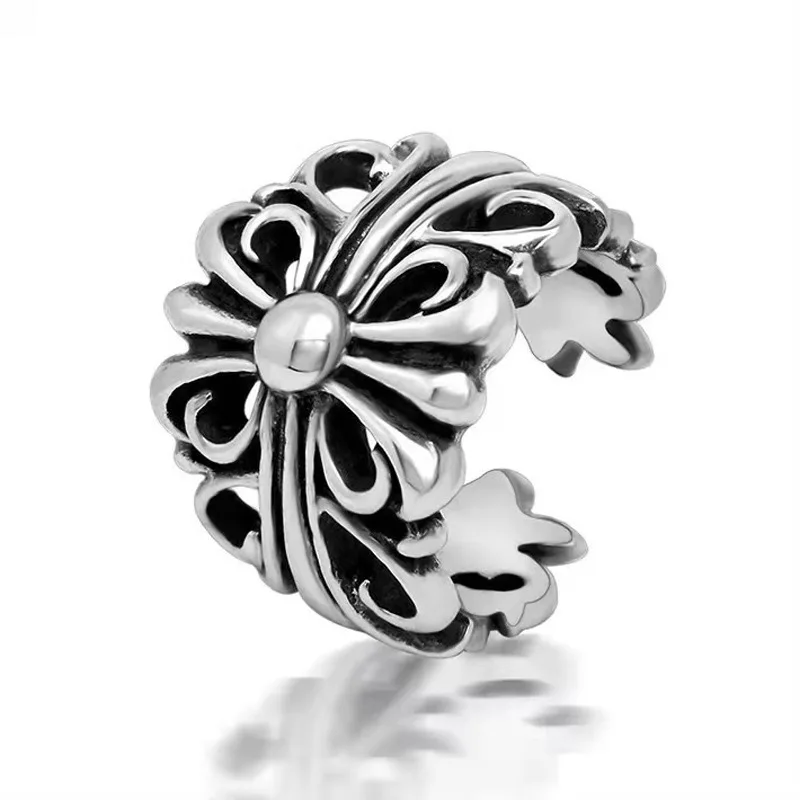 New retro opening ring cross men and women fashion personality net red couple index finger ring image 6