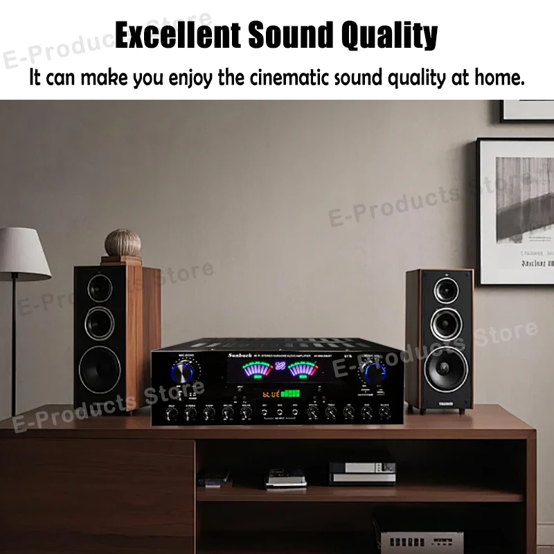 Hochleistungs-Soundverstärker SUNBUCK 999BT Bluetooth 5.0 Dual Dynamic Screen Stereo Hi-Fi Digitalverstärker für Heimkino-System – Detail 2