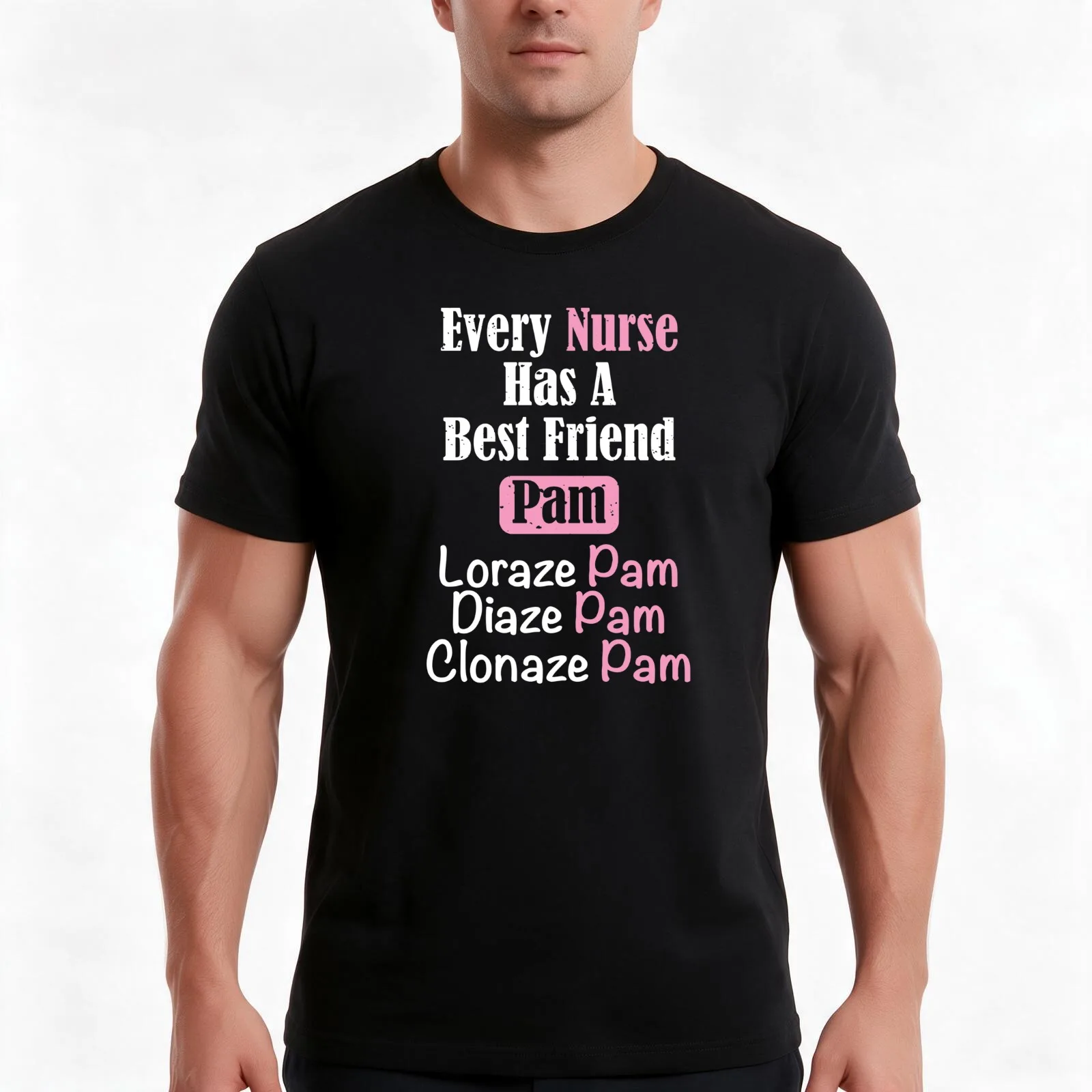 Every Nurse Has A Best Friend Pam T-Shirt, Summer Casual Cotton Tee, Oversized Streetwear Tops, Vintage Graphic Print