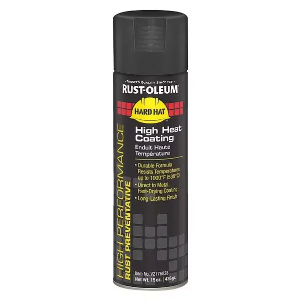 

Высокотемпературная аэрозольная краска, черная, плоская, растворитель, 15 унций