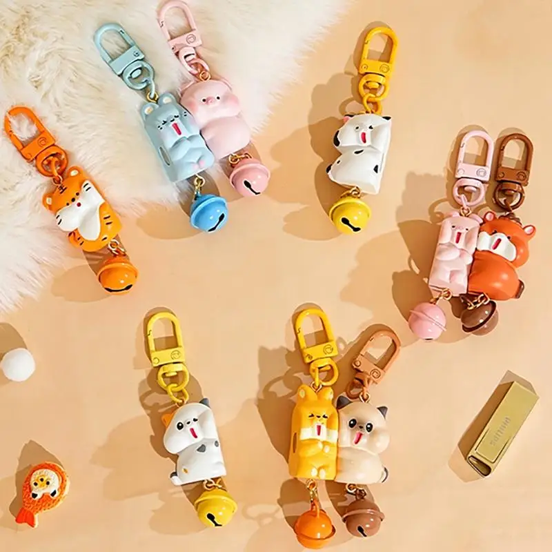 3-teiliges Set Magnetische Schlüsselanhänger aus Kunstharz, Cartoon-Schlüsselanhänger-Sets, Mini-Rucksack-Charm, Geschenk für Freunde – Detail 8