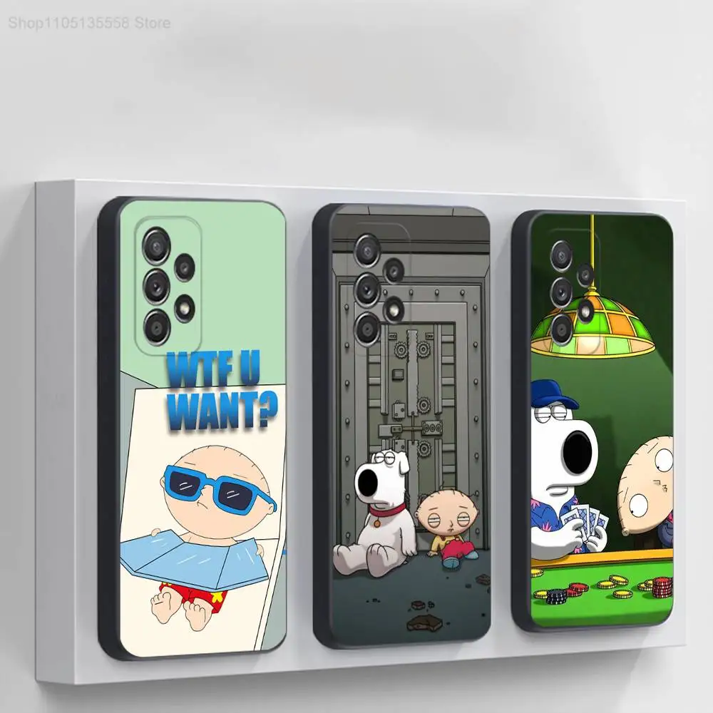 Funda de teléfono F-Family f-Funny Guy para Samsung S 25,24,23,22,30,21,10,9,Ultra,Plus,Lite,FE,4,5G, funda blanda negra