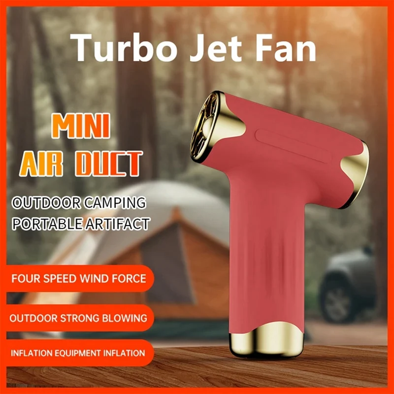 O fã do jato do turbocompressor do motor sem escova mini, ventilador poderoso, portátil, exterior, velocidade do vento, canal, fácil instala, 100000 RPM, 20m