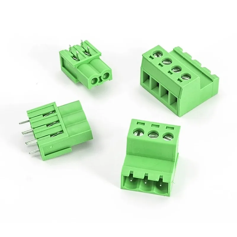 10Pairs PCB Board Terminal Blocks KF2EDGA/GB-5.08mm Double Row Pin Solder Board with Straight Or Curved Needle
