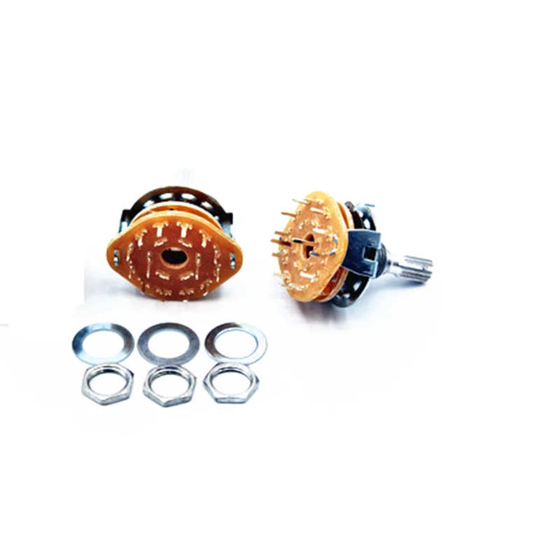 1pcs RS25 6mm Knurl Shaft Panel Mount 1P11T 1P12T 2P3T 2P4T 2P5T 2P6T Rotary Band Switch Selector