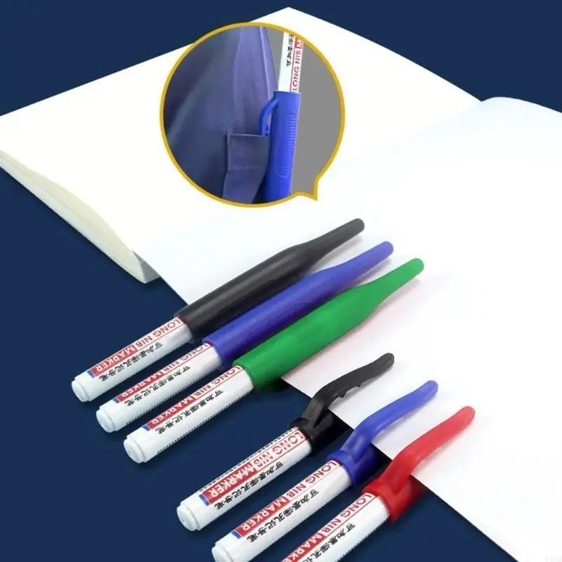 

Y5LB 2Pcs 30mm Long Head Carpenter Marker Waterproof Deep Hole Marker