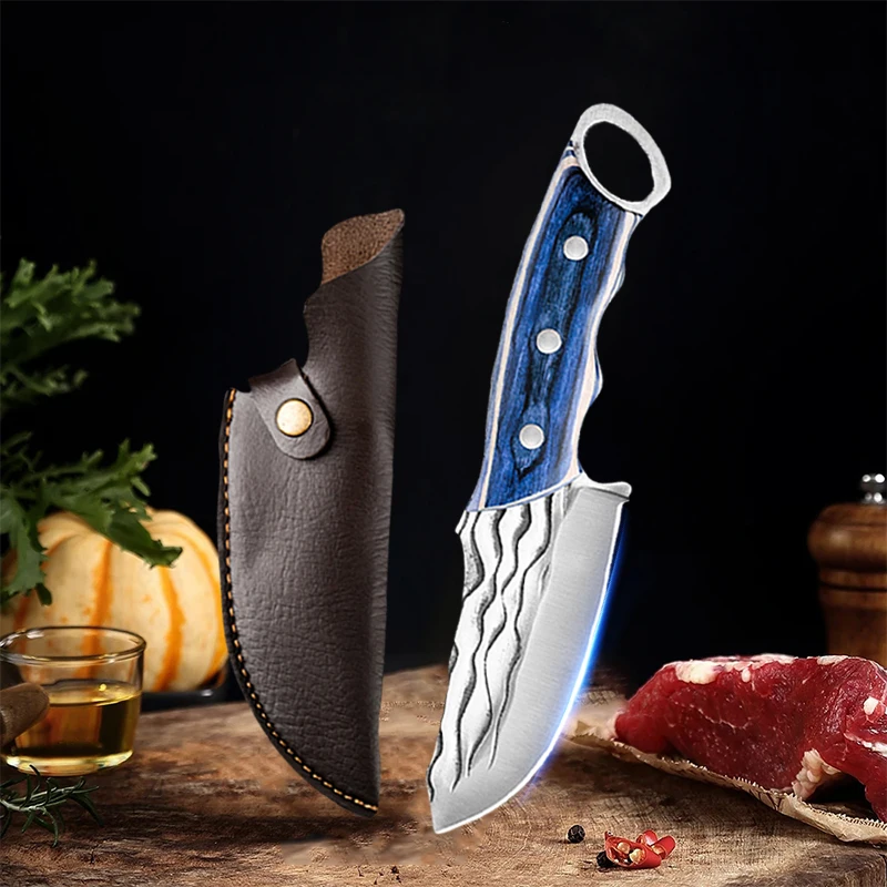 Sharp Cleaver Knife Forged Blade Plastic Handle Boning Knife Cut Meat Fruit Fish Chicken Kitchen Chef Cooking Barbecue Knives