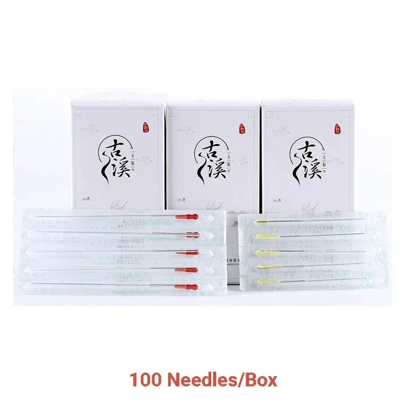 100Pcs/box Sterile Super Sharp Knife Acupuncture Needles with Tube Alloy Handle Small Knife Needles Acupotomology