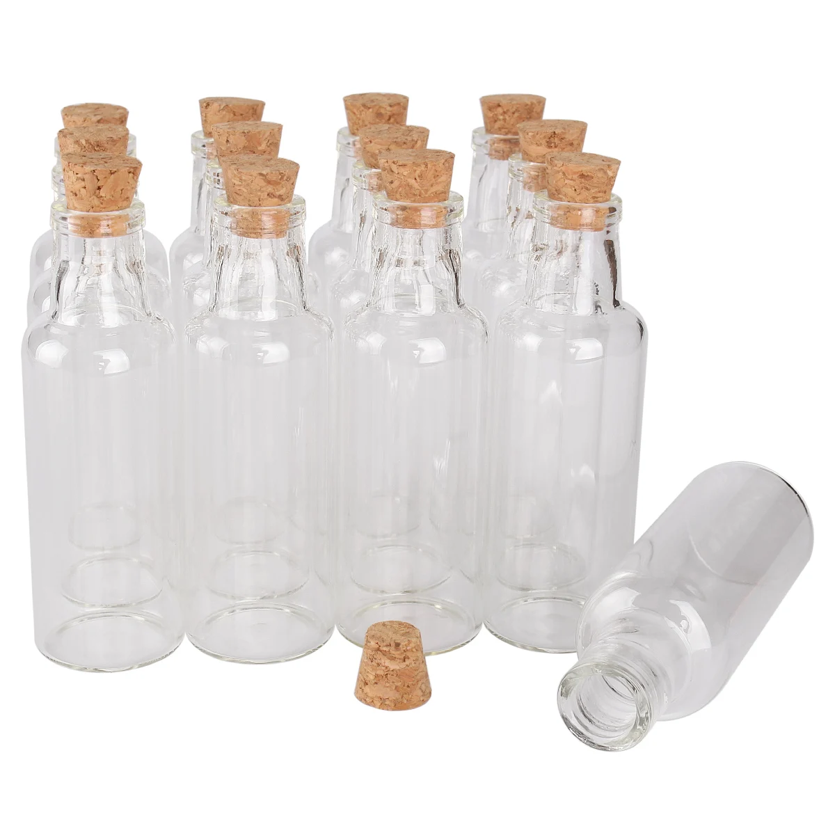 12 pieces/lot 12ml/15ml/25ml/35ml Small Glass Bottles with Cork Stopper Empty Wishing Bottles for Art DIY Crafts Weding Favor