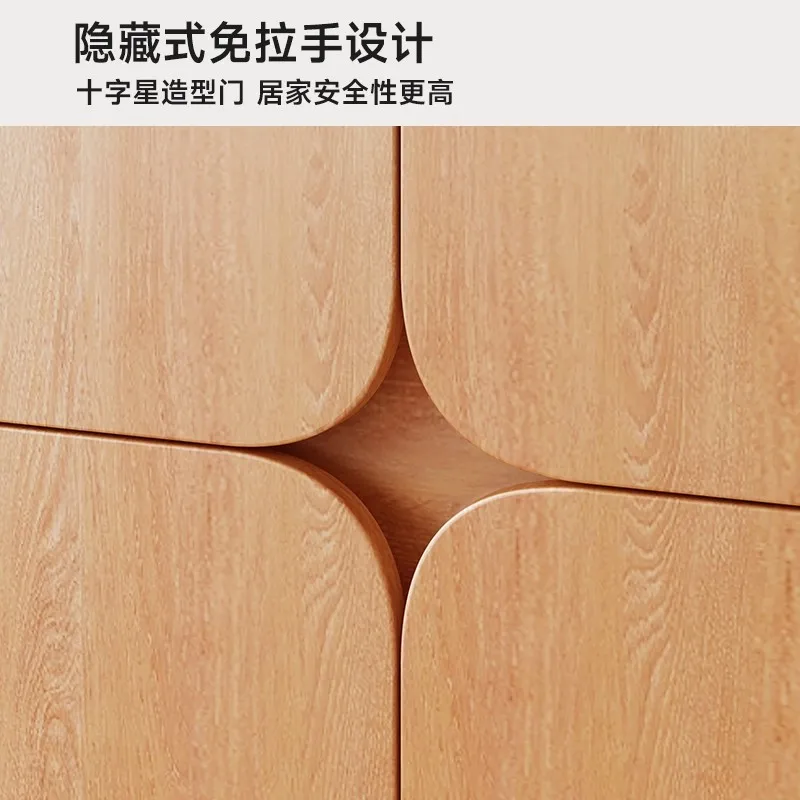 Imported Solid Wood Handle-free Segmented Wardrobe Bedroom Home Wardrobe