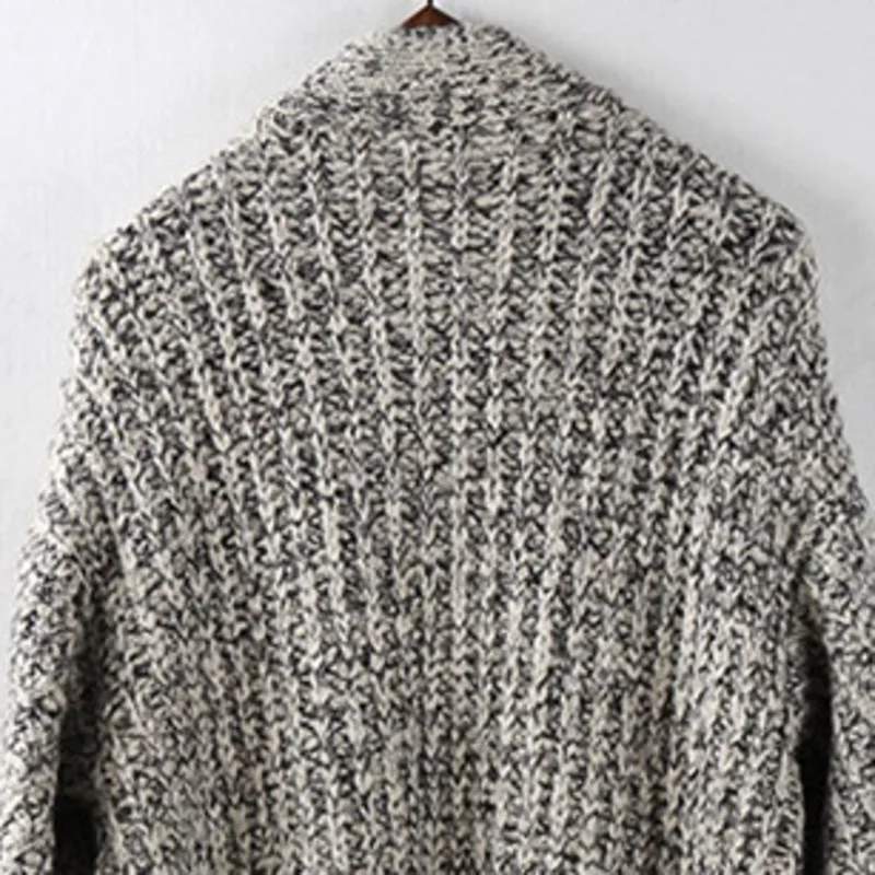 HKSH Autumn Winter New Men's Loose Design Long Sweatercoat Cardigan Trend Casual Knitwear Coarse Wool Hem Split Overcoat HK11950