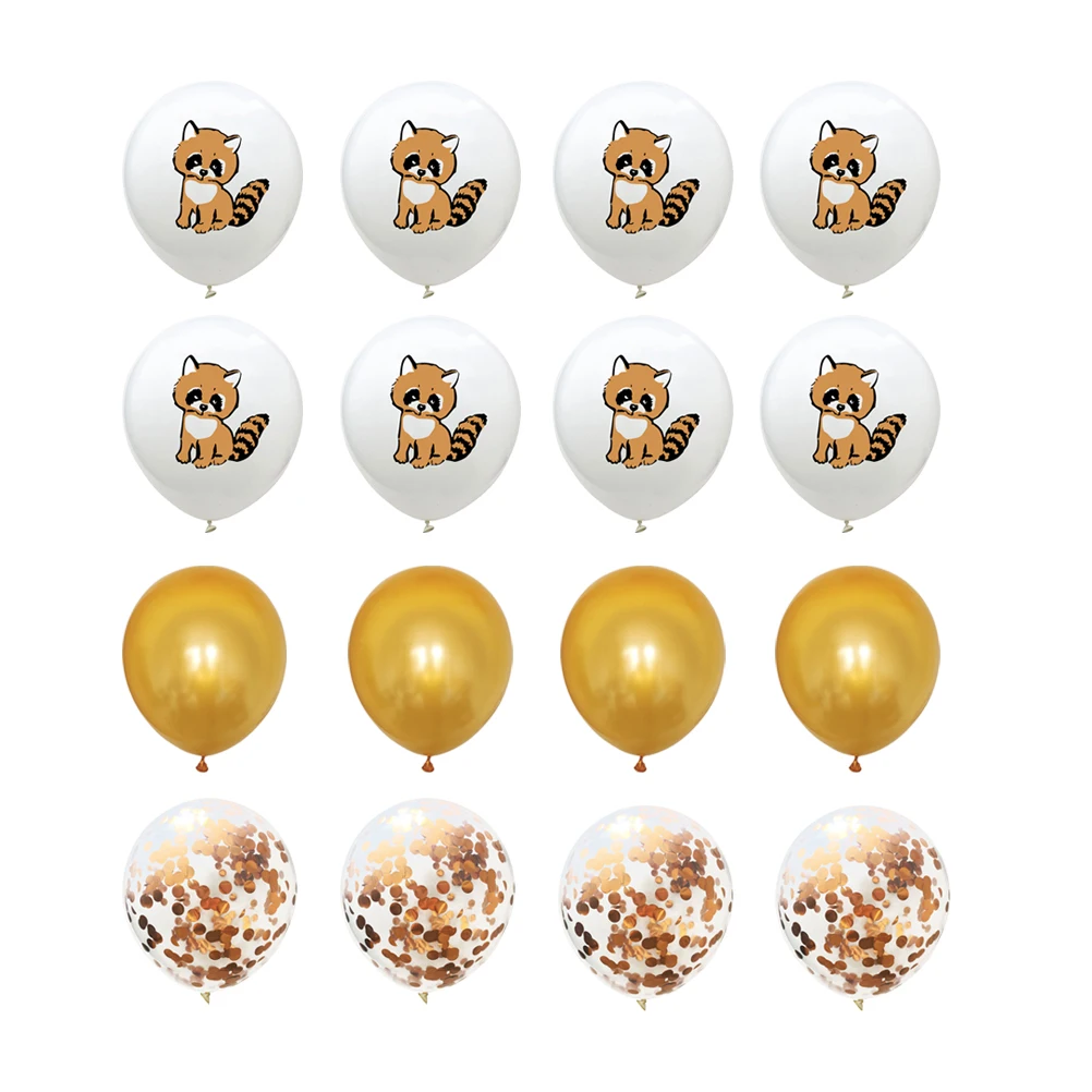 

20Pcs Latex Balloons Cartoon Raccoon Birthday Party Decorations Golden Sequin Balloons Party Supplies