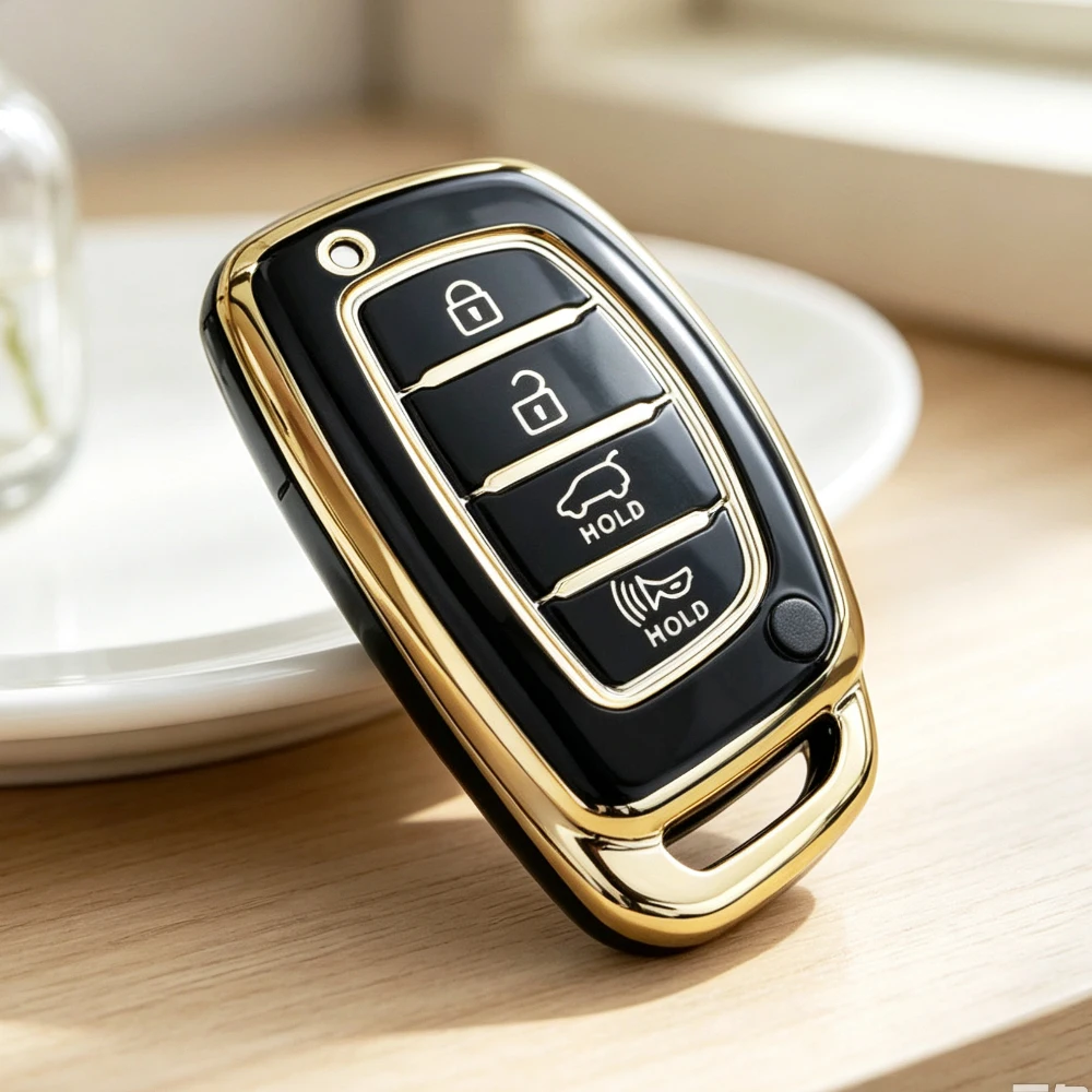 4 Buttons TPU Car Smart Key Case Cover for Hyundai Tucson Creta Ix35 Ix45 I10 I30 I40 Santa Fe Rena Sonata Elantra Accessories