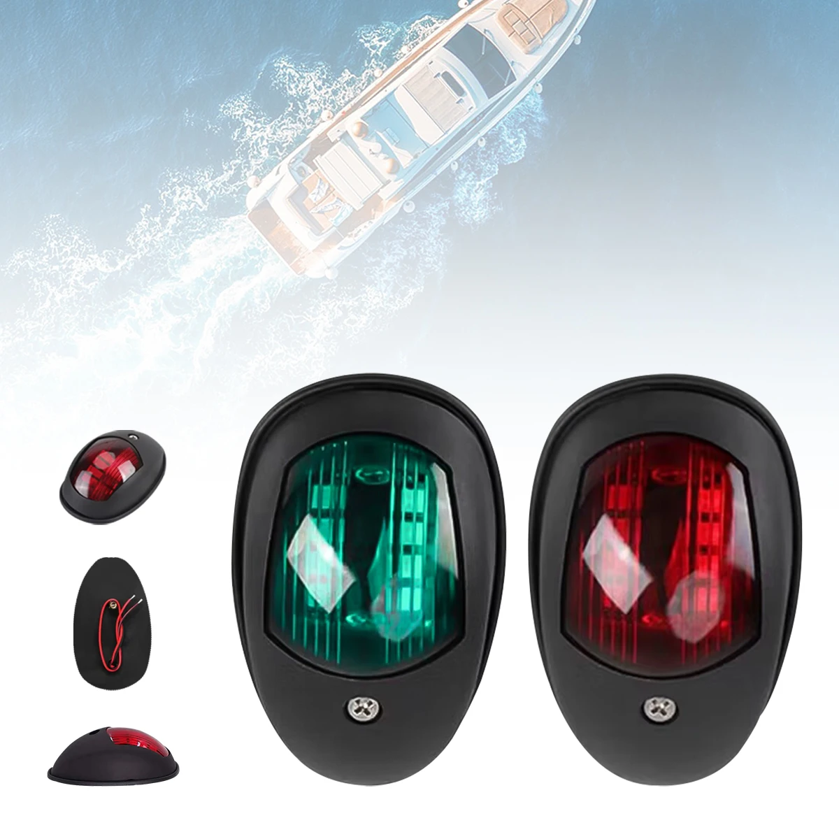 Lampada di avvertimento del segnale della luce di navigazione a LED da 2 pezzi lampada di navigazione per barche Marine Ligh per barche elettriche e Yacht Skiff