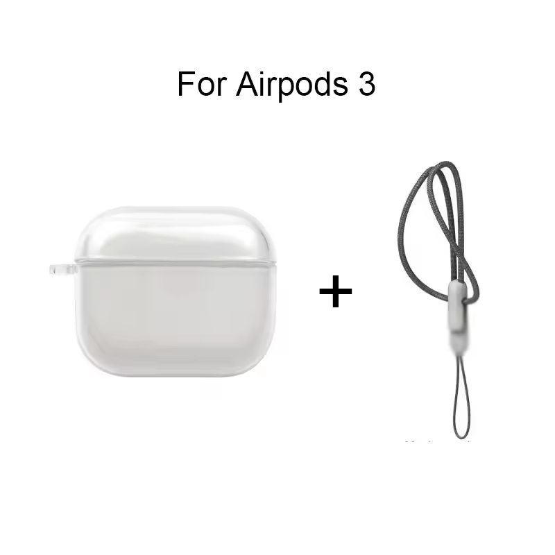 Clear Soft TPU Earphone Case for Airpods 4 3 2 1 Pro Pro2 Pro 3 Shockproof with Lanyard Strap for Airpods 4 Charging Case Cover - Image 10