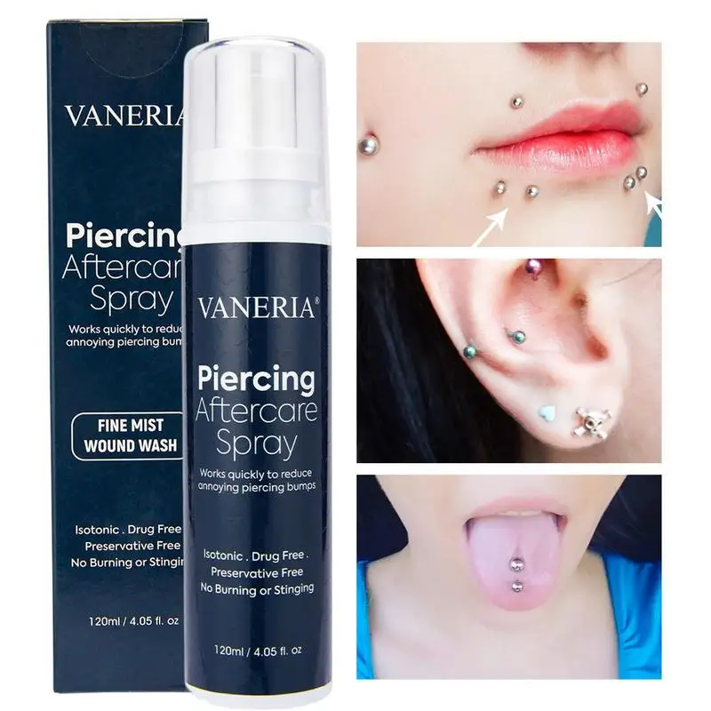 120/240ml Piercing Fine Mist Spray Piercing Cleaner lavaggio delle ferite e nebbia Fine trattamenti per la cura naturale nebbia per Piercing all'orecchio del naso