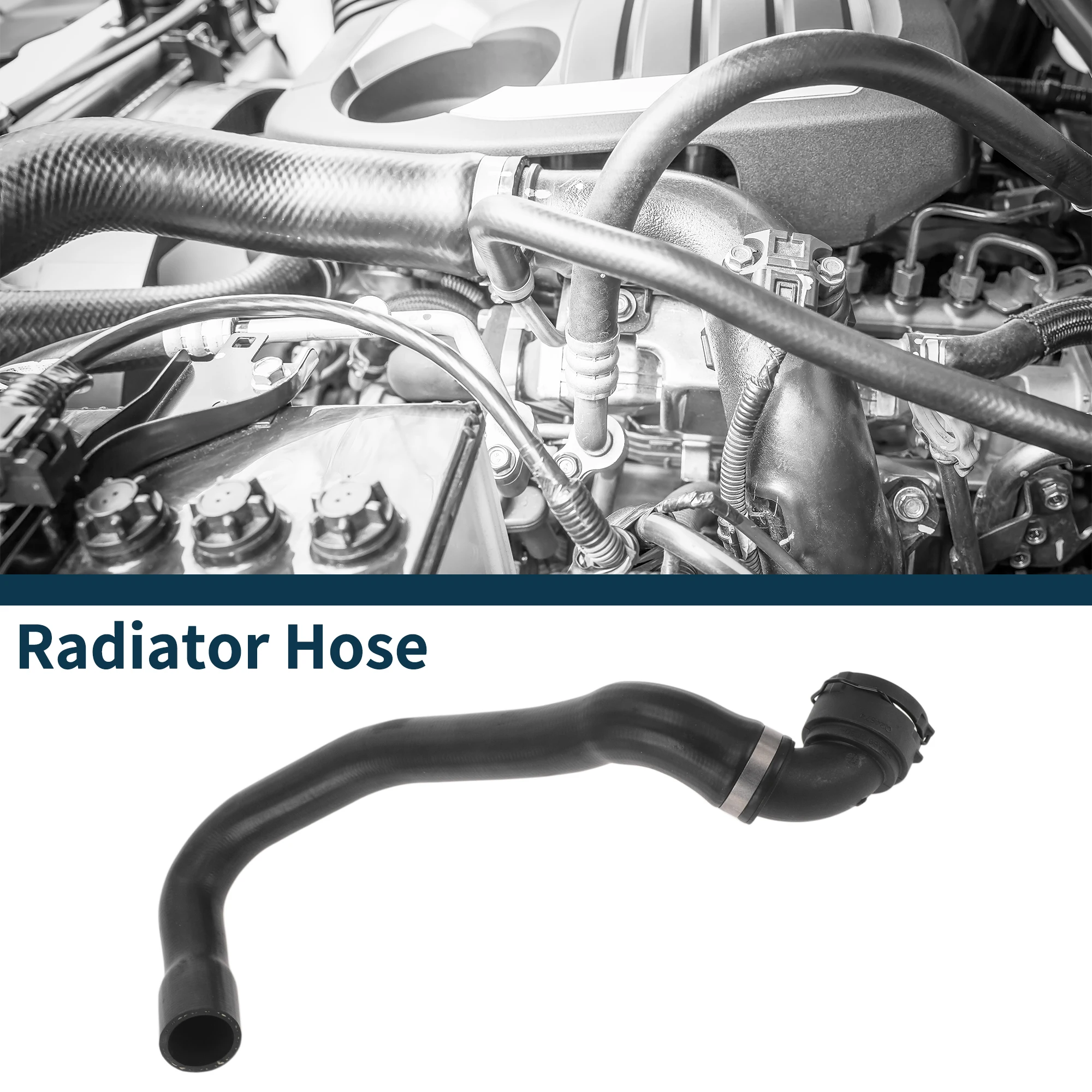 

UXCELL Radiator Hose Upper Water Pipe for Volvo S60 2014 No.31410403 Rubber Black 1 Pc