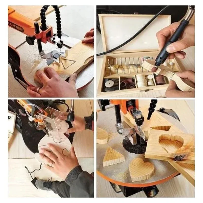 Mini Household Electric Table Saw Dust-Free Wire Cutting Woodworking Tool Curved Flower Pull Saw for Home Use