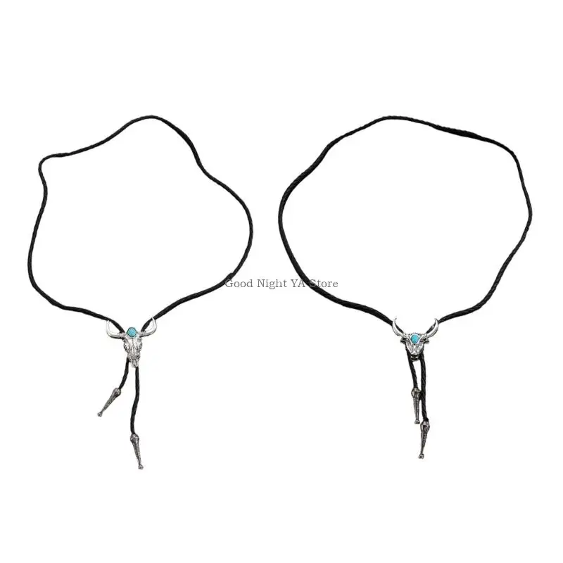 

Sophisticated Zinc Alloy Accented PU Leather Necktie With Cow Symbol For Gift Ideas