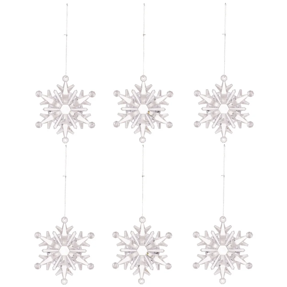 

For Christmas Tree Hanging Decorations 24 Acrylic Transparent Snowflakes for Winter Holiday Indoor Outdoor Use